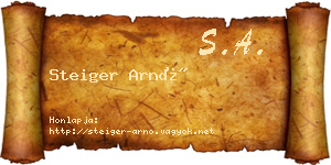 Steiger Arnó névjegykártya